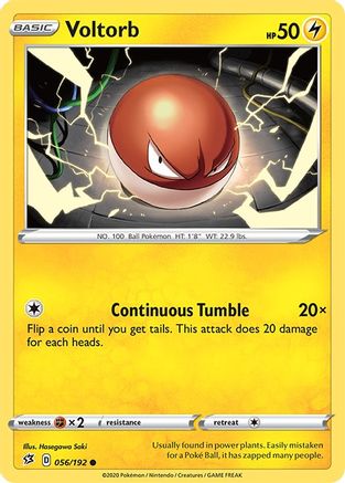 Image of Voltorb 056/192  - Reverse Holofoil SWSH02 Rebel Clash - Common