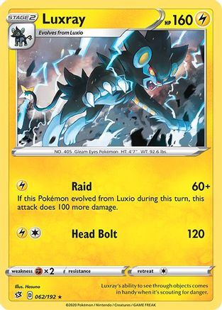 Image of Luxray 062/192  - Holofoil SWSH02 Rebel Clash - Holo Rare