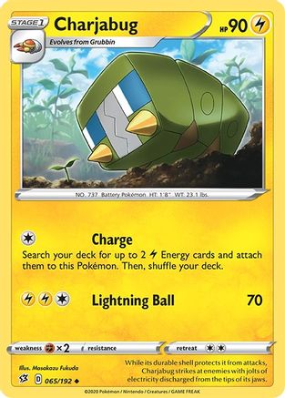 Image of Charjabug 065/192  SWSH02 Rebel Clash - Uncommon