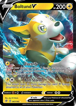 Image of Boltund V 067/192  - Holofoil SWSH02 Rebel Clash - Ultra Rare