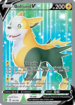 Image of Boltund V (Full Art) 181/192  - Holofoil SWSH02 Rebel Clash - Ultra Rare