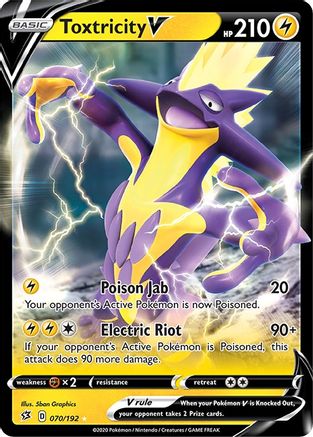 Image of Toxtricity V 070/192  - Holofoil SWSH02 Rebel Clash - Ultra Rare