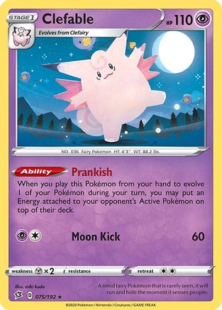 Image of Clefable 075/192  - Holofoil SWSH02 Rebel Clash - Holo Rare