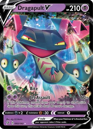 Image of Dragapult V 092/192  - Holofoil SWSH02 Rebel Clash - Ultra Rare