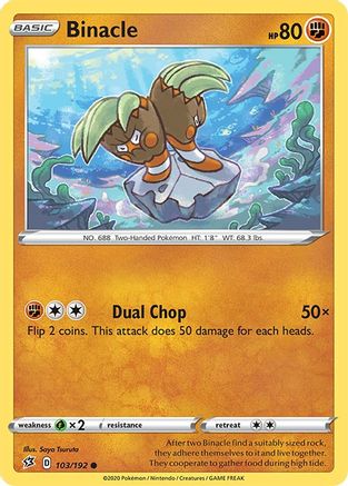 Image of Binacle 103/192  - Reverse Holofoil SWSH02 Rebel Clash - Common
