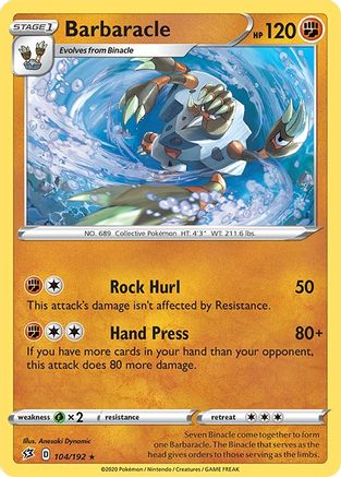 Image of Barbaracle 104/192  SWSH02 Rebel Clash - Rare