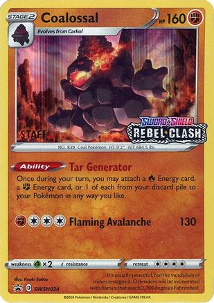 Image of Coalossal SWSH024  - Holofoil SWSH Sword & Shield Promo Cards - Promo