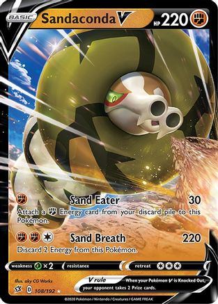 Image of Sandaconda V 108/192  - Holofoil SWSH02 Rebel Clash - Ultra Rare