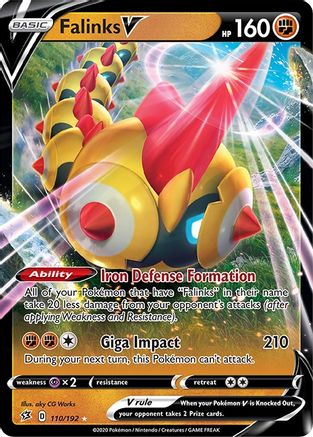 Image of Falinks V 110/192  - Holofoil SWSH02 Rebel Clash - Ultra Rare