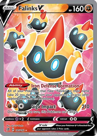 Image of Falinks V (Full Art) 185/192  - Holofoil SWSH02 Rebel Clash - Ultra Rare