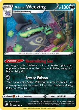 Image of Galarian Weezing 113/192  - Holofoil SWSH02 Rebel Clash - Holo Rare