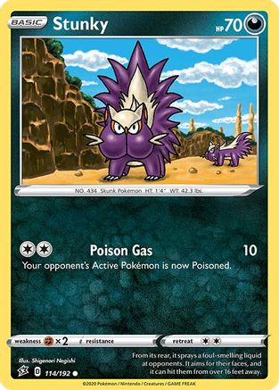 Image of Stunky 114/192  - Reverse Holofoil SWSH02 Rebel Clash - Common