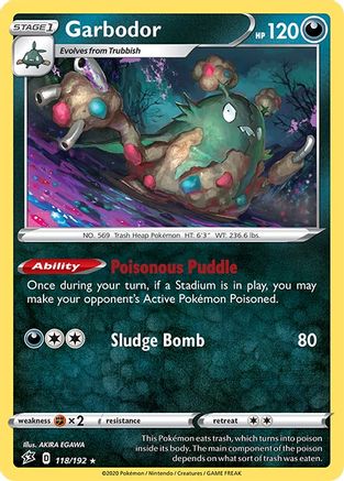 Image of Garbodor 118/192  SWSH02 Rebel Clash - Rare