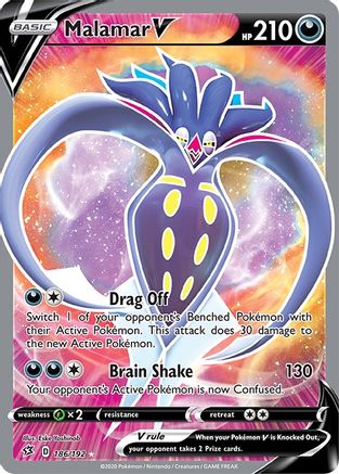 Image of Malamar V (Full Art) 186  - Holofoil SWSH02 Rebel Clash - Ultra Rare