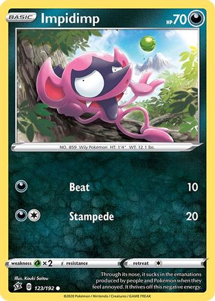 Image of Impidimp 123/192  SWSH02 Rebel Clash - Common