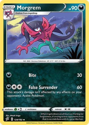 Image of Morgrem 124/192  - Reverse Holofoil SWSH02 Rebel Clash - Uncommon