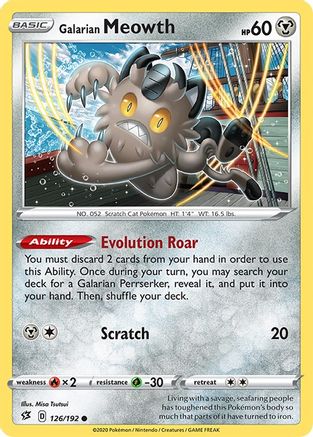Image of Galarian Meowth 126/192  SWSH02 Rebel Clash - Common