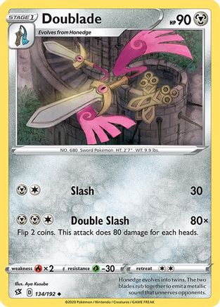 Image of Doublade 134/192  - Reverse Holofoil SWSH02 Rebel Clash - Uncommon