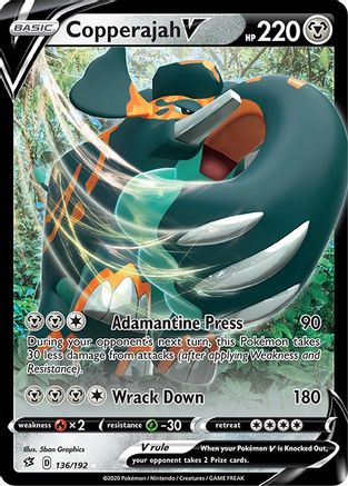 Image of Copperajah V 136/192  - Holofoil SWSH02 Rebel Clash - Ultra Rare
