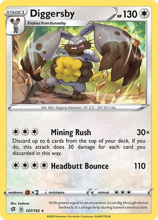 Image of Diggersby 147  SWSH02 Rebel Clash - Rare