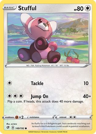 Image of Stufful 149/192  - Reverse Holofoil SWSH02 Rebel Clash - Common