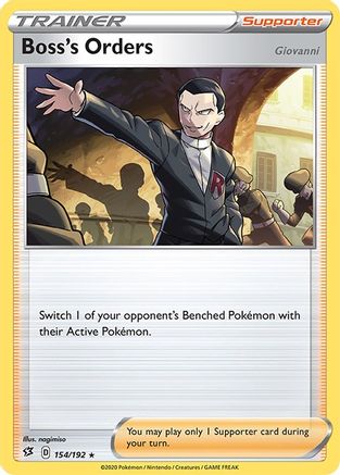 Image of Boss's Orders 154/192  - Holofoil SWSH02 Rebel Clash - Holo Rare