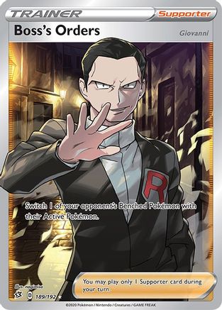 Image of Boss's Orders (Full Art) 189/192  - Holofoil SWSH02 Rebel Clash - Ultra Rare
