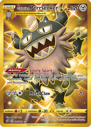 Image of Galarian Perrserker (Secret) 205/192  - Holofoil SWSH02 Rebel Clash - Secret Rare