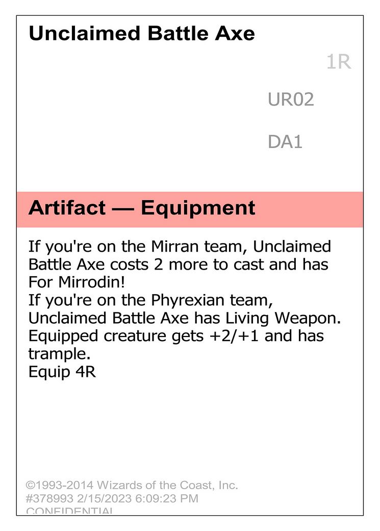 Image of Unclaimed Battle Axe (UNK-UR02C) - Unknown Event