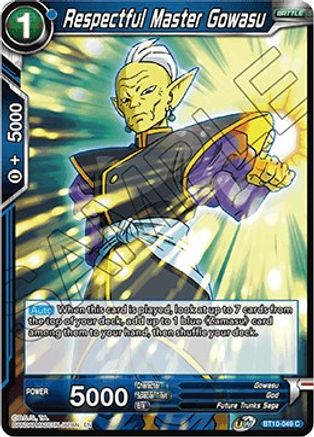 Image of Respectful Master Gowasu (BT10-049) - Rise of the Unison Warrior Foil