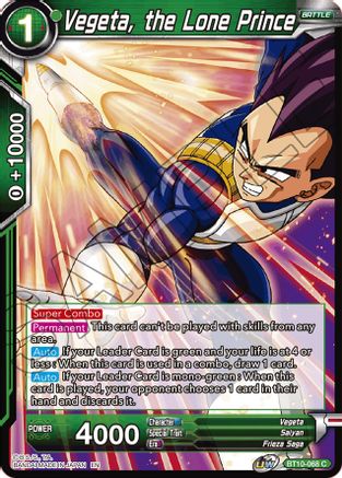 Image of Vegeta, the Lone Prince (BT10-068) - Rise of the Unison Warrior Foil