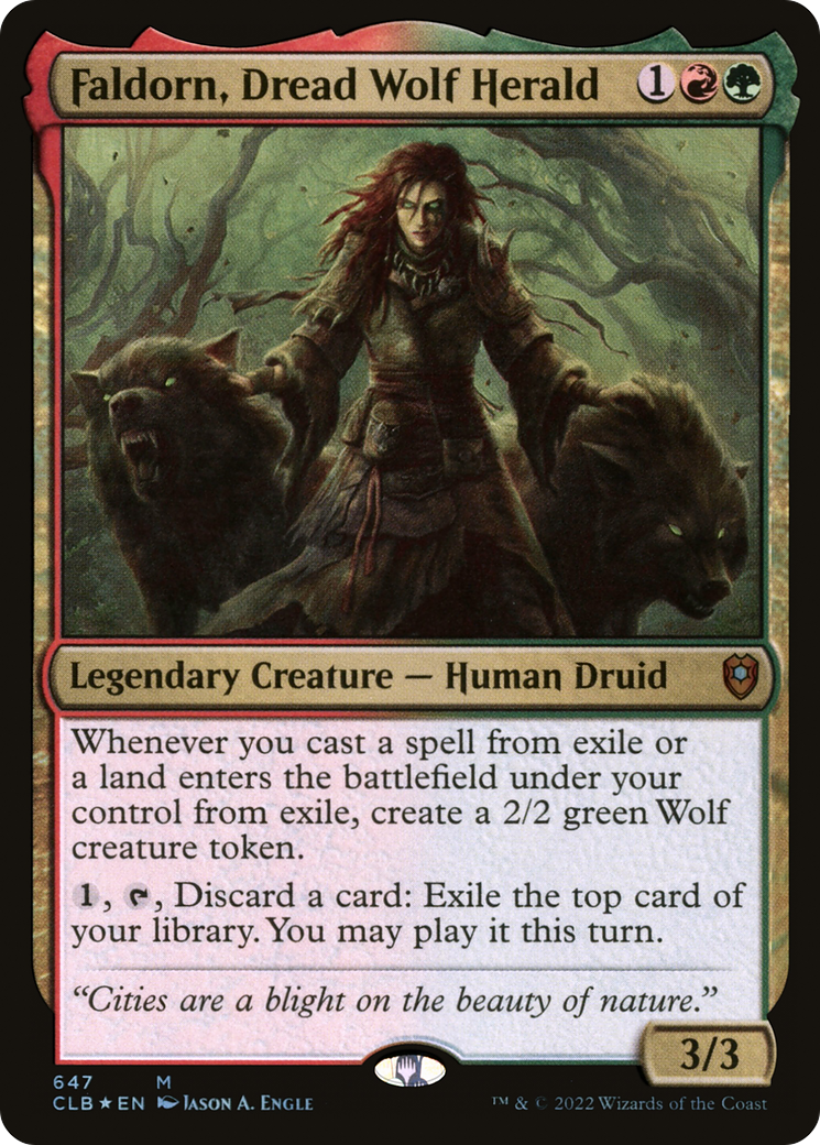 Image of Faldorn, Dread Wolf Herald (CLB-647) - Commander Legends: Battle for Baldur's Gate Foil