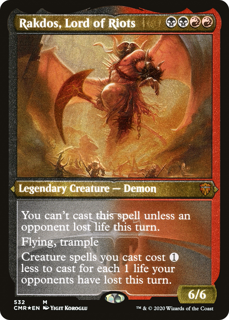 Image of Rakdos, Lord of Riots (Foil Etched) (CMR-532) - Commander Legends Foil