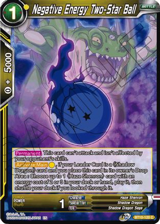 Image of Negative Energy Two-Star Ball (BT10-120) - Rise of the Unison Warrior