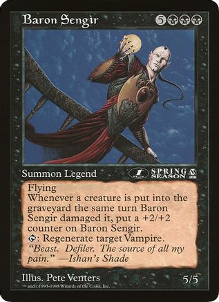 Image of Baron Sengir (1st place) (Arena League) (OVER-) - Oversize Cards Foil