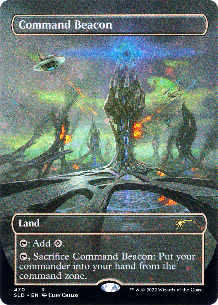 Image of Command Beacon (Borderless) (Galaxy Foil) (SLD-470) - Secret Lair Drop (Borderless) Foil
