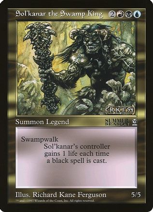 Image of Sol'kanar the Swamp King (Arena League) (OVER-) - Oversize Cards Foil