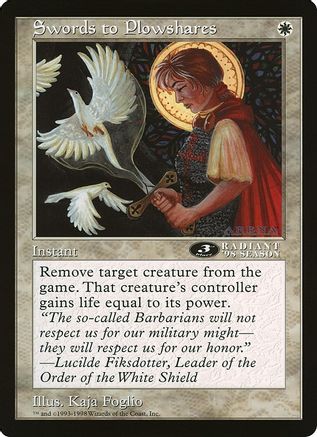 Image of Swords to Plowshares (3rd Place) (Arena League) (OVER-) - Oversize Cards