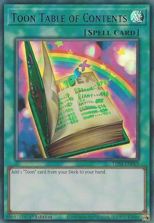 Image of Toon Table of Contents (Blue) (LDS1-EN069) - Legendary Duelists: Season 1 1st Edition