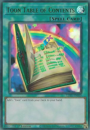 Image of Toon Table of Contents (Green) (LDS1-EN069) - Legendary Duelists: Season 1 1st Edition