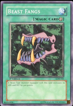 Image of Beast Fangs (LOB-041) - The Legend of Blue Eyes White Dragon 1st Edition