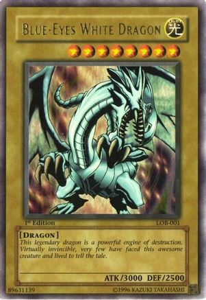 Image of Blue-Eyes White Dragon (LOB-001) - The Legend of Blue Eyes White Dragon 1st Edition