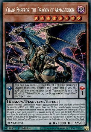 Image of Chaos Emperor, the Dragon of Armageddon (BLAR-EN051) - Battles of Legend: Armageddon 1st Edition