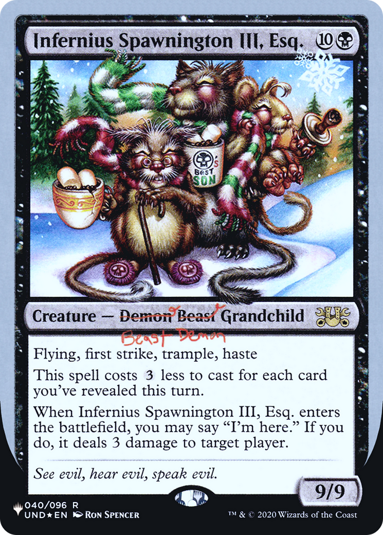 Image of Infernius Spawnington III, Esq. (LIST-040/096) - The List (Unfinity Foil Edition) Foil