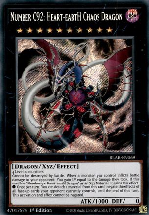 Image of Number C92: Heart-eartH Chaos Dragon (BLAR-EN069) - Battles of Legend: Armageddon 1st Edition