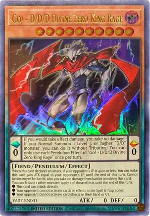 Image of Go! - D/D/D Divine Zero King Rage (YA07-EN001) - Yu-Gi-Oh! ARC-V Promo Cards Limited