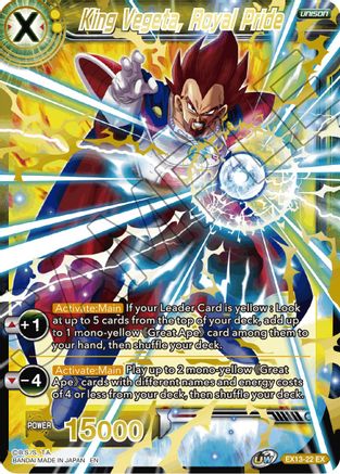 Image of King Vegeta, Royal Pride (EX13-22) - Special Anniversary Set 2020 Foil