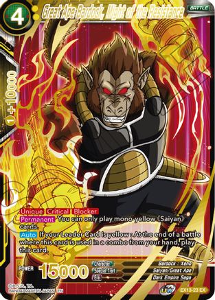 Image of Great Ape Bardock, Might of the Resistance (EX13-23) - Special Anniversary Set 2020