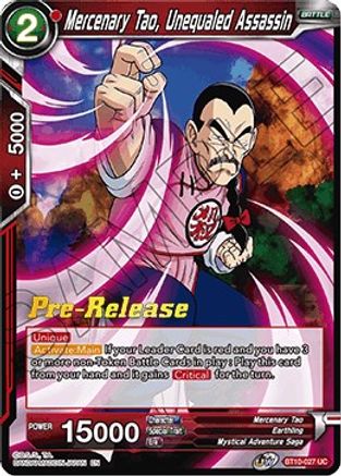 Image of Mercenary Tao, Unequaled Assassin (BT10-027) - Rise of the Unison Warrior PreRelease Cards