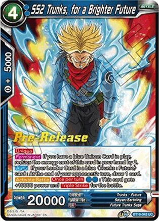 Image of SS2 Trunks, for a Brighter Future (BT10-043) - Rise of the Unison Warrior PreRelease Cards